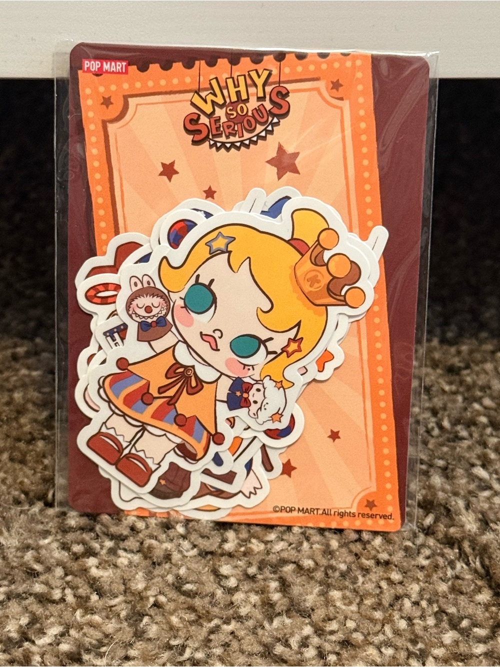 POP MART Why So Serious Vinyl Sticker Pack - Orange Character Set